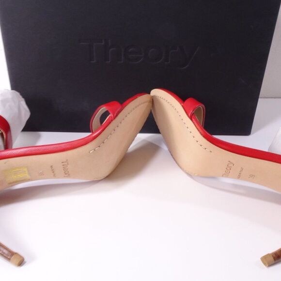 Theory Nappa High Heel Sandal Open Toe Ankle Strap Pumps 39 NIB 355 - Picture 7 of 7